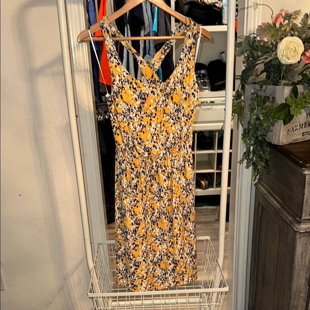 Floral Yellow Sleeveless Dress